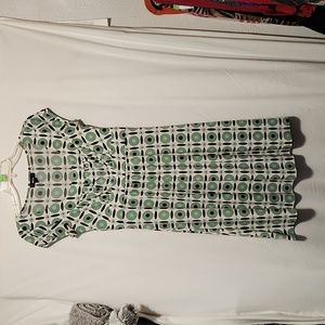 Retro print knit dress